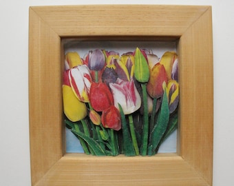 Bouquet of tulips - 3D collage
