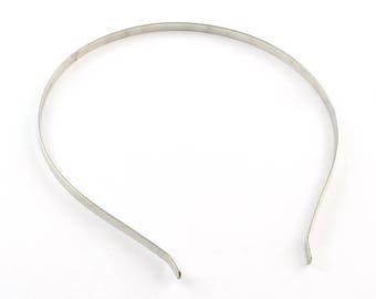 Thin - 10 pcs. - Silver Tone Iron Headbands - 4mm wide - 110mm diameter (4.33 inch) - 381mm length (15 inch)