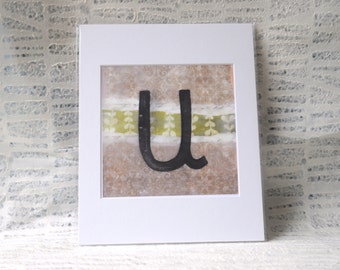 Letter U Home Decor: Encaustic Art, Bohemian Style, Fine Art Print