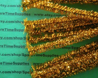 Loopy Tinsel Stems - gold - 10 mm x 12” - 18 pcs - Fibre Craft - #32722-61