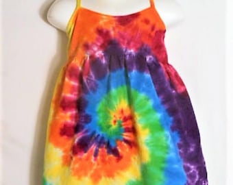 Girls Tie Dye Dress, Rainbow Tie Dye, 4T Tie Dye, 4 year old, Rainbow Dress, Toddler Tie Dye Sundress, Hippie Dress, Hippy Kids Clothes