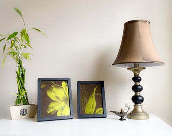 Phab Art. Mint Chocolate Garden. One Off. Unique artwork. Original. Framed Designer Fabric. Textile art. Recycled material. Contemporary.