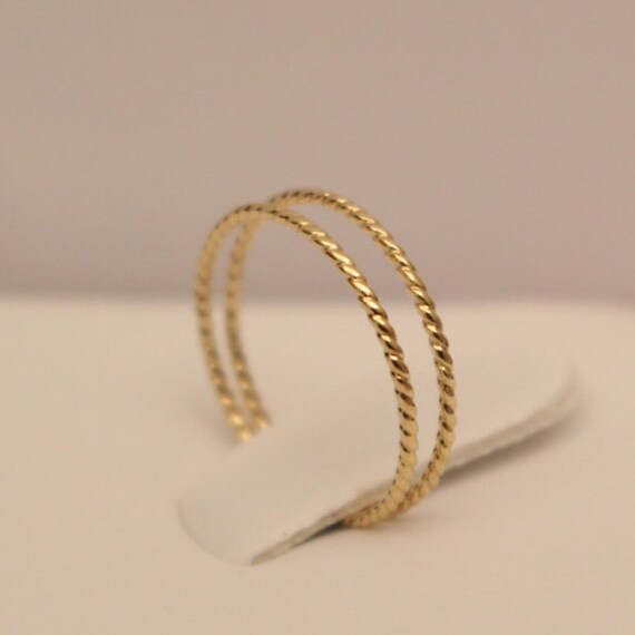 14k twisted rings 14k Yellow gold Twist stack rings 14k