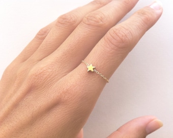 Star Ring Stackable Dainty Ring with a Tiny Star
