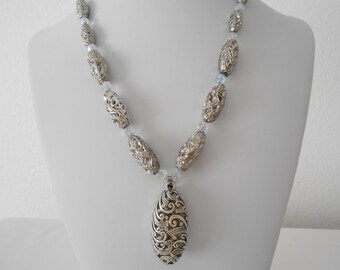 Silver scroll pendant 2752