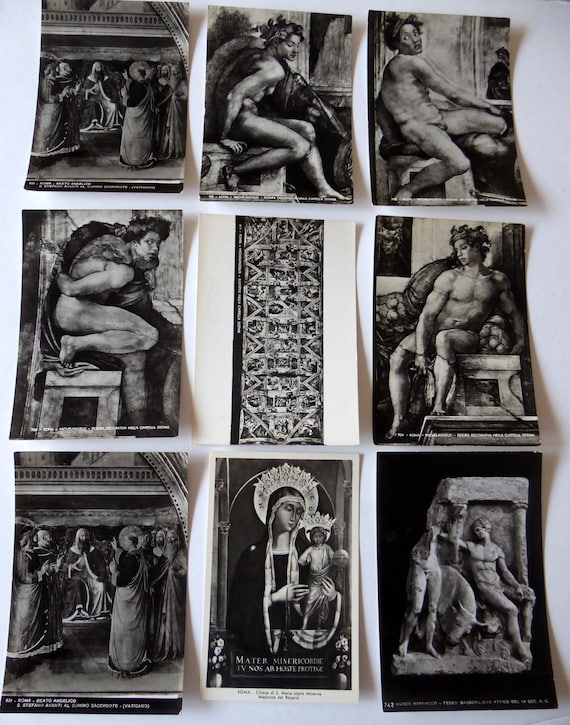 Nine vintage black and white italian artwork postcards from rosellasandroses on etsy studio Nine vintage black and white italian artwork postcards from rosellasandroses on etsy studio