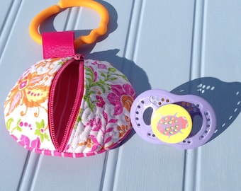 Pacifier Pouch / Pacifier Holder / Custom pacifier pouch with clip / Baby Pacifier Case