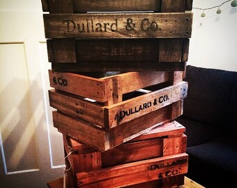 Vintage Wooden Crate Planter Box - Old Fruit Box Style