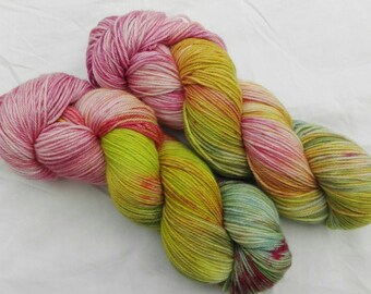 Hand dyed sock yarn merino cashmere nylon Spring