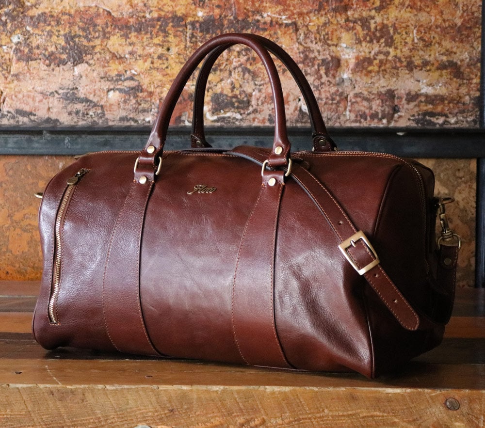 Leather Duffle Bag 21 / Floto 141217 Brown / Travel Bag