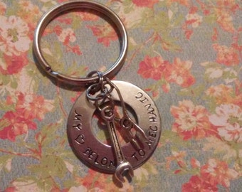 My HEART belongs to a Machainic, Wrench, Key Chain,Machainic Charms