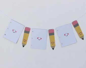 Paper and pencil garland
