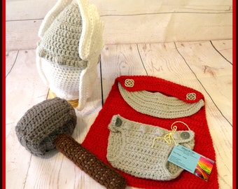 Crochet Thor Inspired Baby Outfit/Photo Prop