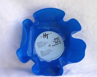 Blue Colored Vinyl Record Bowl