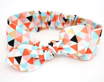 Orange Triangle headband, Womens Headband, Adult Headband, Headband for Women, Girl Headband, Bow Headband, Girl, Women, Headband, Gold