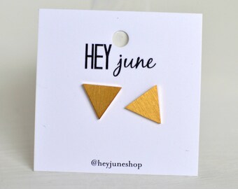 triangle stud earrings, triangle stud earrings, gold triangle earrings, silver triangle earrings, minimalist earrings,
