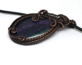 Copper Wire Wrapped Pendant | Agate cabochon wire weaving pendant | Wire Wrapped Jewelry Handmade Copper Jewellery Unique gift jewelry
