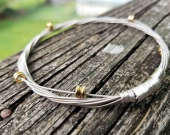 Recycled guitar string bracelet