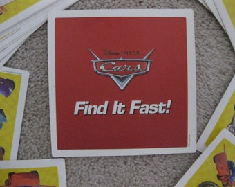 Cars Movie Find It Fast Card Game