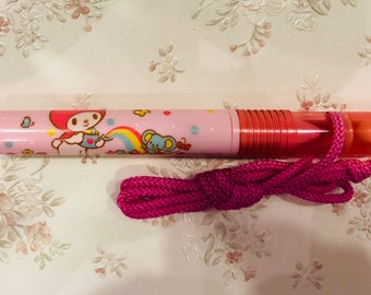 Vintage My Melody pen with rope and a whistle,made in japan 1987
