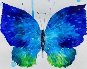 Watercolor Splash Butterfly 9x12