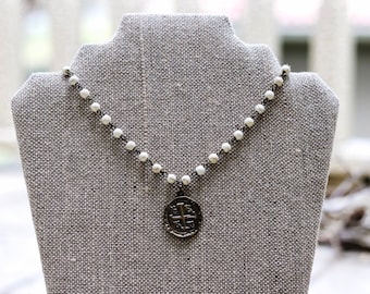White Howlite Necklace with Pendant