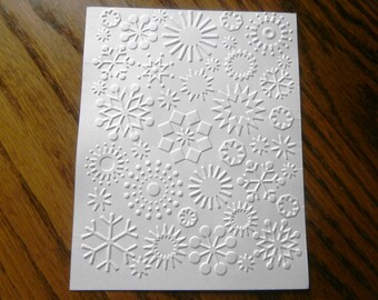 SNOWFLAKES Embossed Card Stock Panels Perfect for Scrapbooking and Card Making - Set of 12
