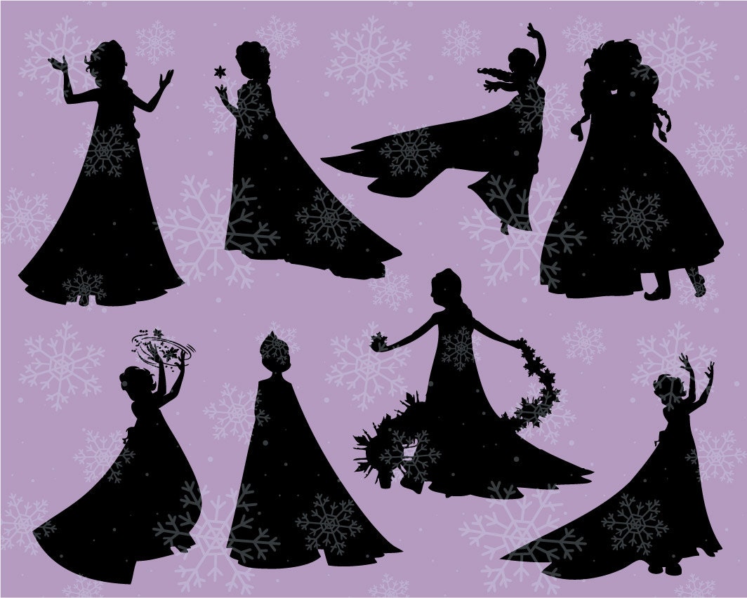 Download Disney Silhouette Frozen princess Elsa SVG cutting ESP ...