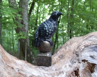 Raven Statue, Crow Statue, The Raven, Black Bird Statue, Raven Gothic Decor, Raven Decor, Raven Sculpture