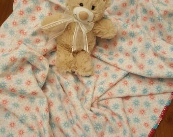 Cotton Flannel Baby Blanket, Baby Shower Gift, Baby Girl Blanket, Baby Blanket, Crocheted Blanket, Shower Gift, New Baby Gift.