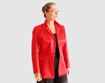 Women fashion 90 Red jacket Women clothes Women jacket Red blazer Ladies fashion lady Red women jacket Cocktail clothing jacket #SvB