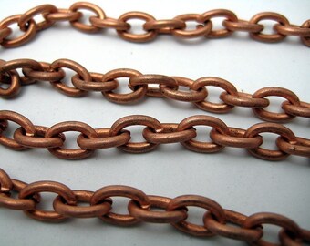 Vintage Copper Coated Steel Chain (3 ft.)