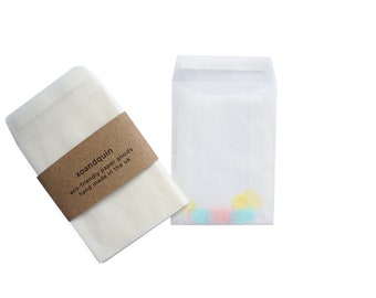 100 Small Glassine Envelopes Wedding Favour Seed Confetti Packets Clear Transparent Paper Bags Eco DIY Self Peel Seal
