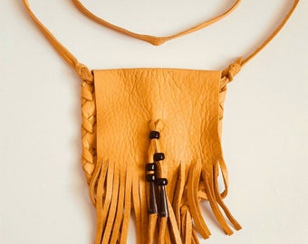 Native American Leather cross body pouch