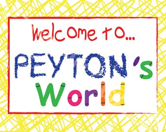 Elmo's World / Sesame Street Inspired Birthday Sign- Customized Digital File