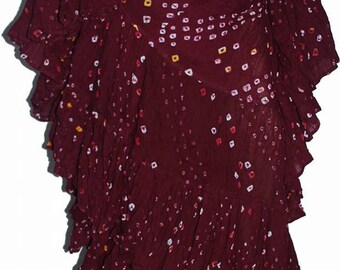 25Yard Tribal Gypsy Jaipur Skirt~Rich Deep Burgundy~