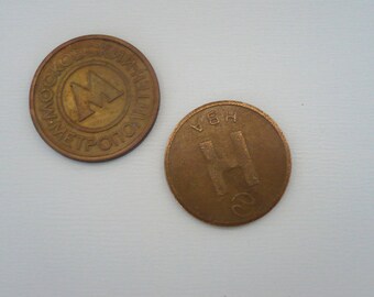 Subway token, Novosibirsk and Moscow/ Жетоны метро, Новосибирск и Москва