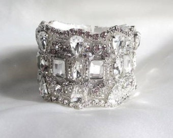 Bridal Wedding Crystal Bracelet Cuff Bangle