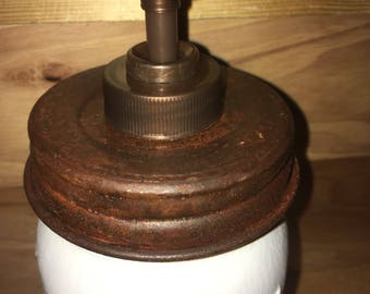 Rustic Farmhouse Mason Jar Soap Pump.