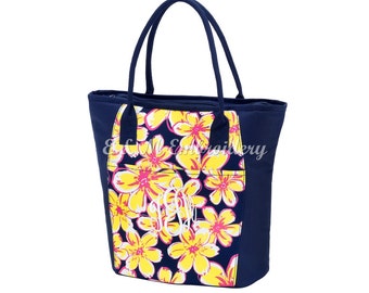 Monogrammed Beach Floral Cooler Bag