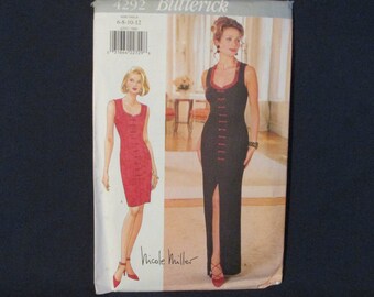 Butterick 4292 Nicole Miller Fitted Dress Pattern Uncut size 6 - 8 - 10 - 12