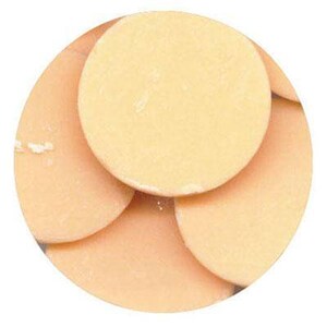 Peach 7 oz Merckens Confectionery Coating - Chocolate Melts 7 ounce bag Disks