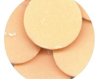 Peach 7 oz Merckens Confectionery Coating - Chocolate Melts 7 ounce bag Disks