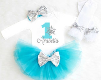 Frozen Birthday Outfit Winter Birthday Outfit Onederland Birthday Outfit Winter Wonderland Outfit Snowflake Birthday Outfit Blue Silver 23