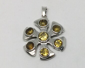 sterling silver citrine pendant