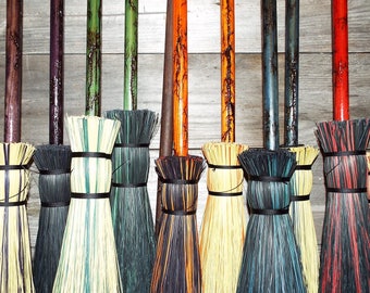 Wizard & Witches Broom Meckley Brooms Lightning Besom Dye-skyz'd