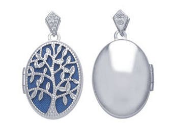 Oval Filigree Tree of Life Locket
