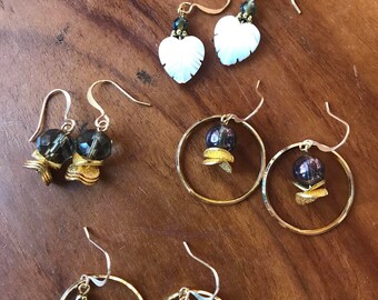 GOLD Earring Lot!! Multiple pairs - Mixed Styles: Gold (4 Pairs of Earrings!)