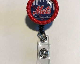 New York Mets Retractable ID Badge Reel, NY Mets magnets, NY Mets earrings, ny Mets keychain
