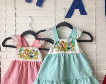 RESERVED****Vintage 1980s 80s get along gang pastel sister twin set toddler baby girl
